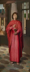 聖ヨハネ伝道者、「The Donne Triptych」のパネル、1494年頃（油彩、オーク）